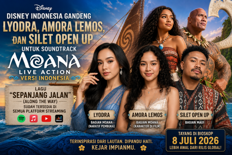Disney Gandeng Lyodra, Amora Lemos, dan Silet Open Up untuk Soundtrack Moana Live Action Versi Indonesia 2 Disney Gandeng Lyodra, Amora Lemos, dan Silet Open Up untuk Soundtrack Moana Live Action Versi Indonesia