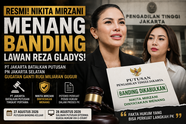 Nikita Mirzani Menang Banding Perdata Lawan Reza Gladys: Kronologi dan Dampaknya ke Proses PK
