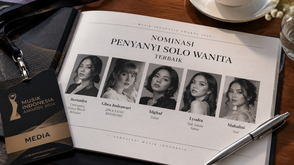 Deretan potret musisi wanita Generasi Z yang masuk nominasi Artis Solo Wanita Pop Terbaik di AMI Awards.